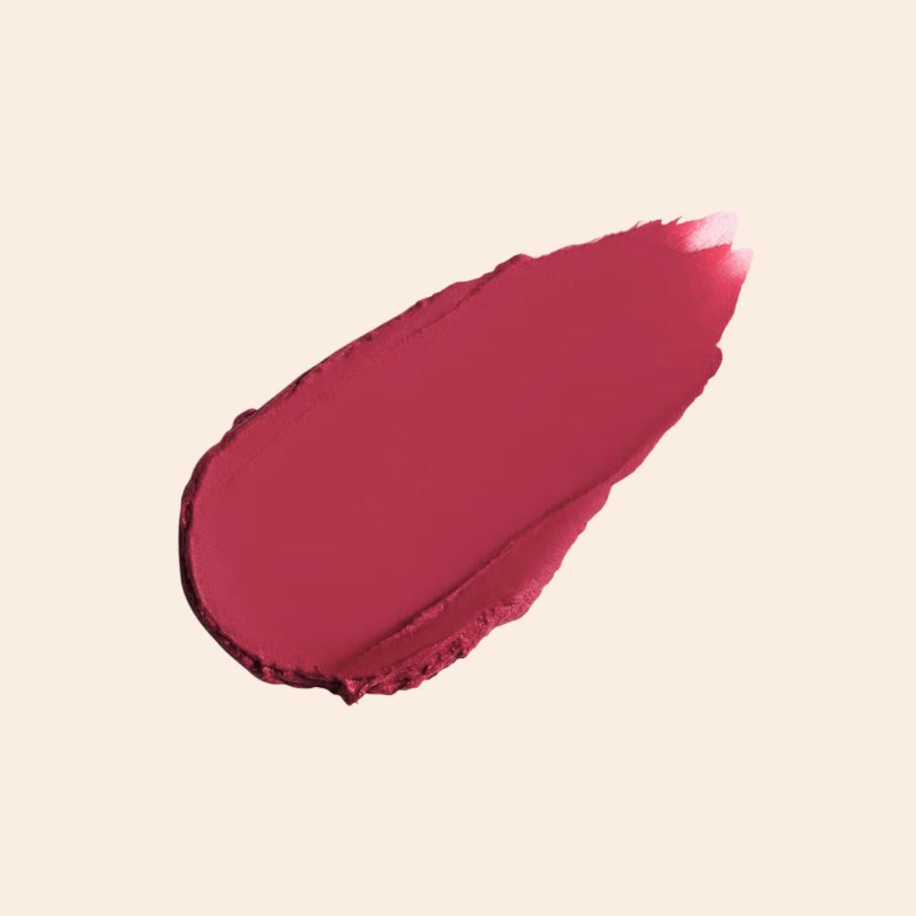 Swatch of Oplenza Signature Moist-Matte Lipstick in shade 06 After Hours-Creamy matte lipstick texture with smooth finish
