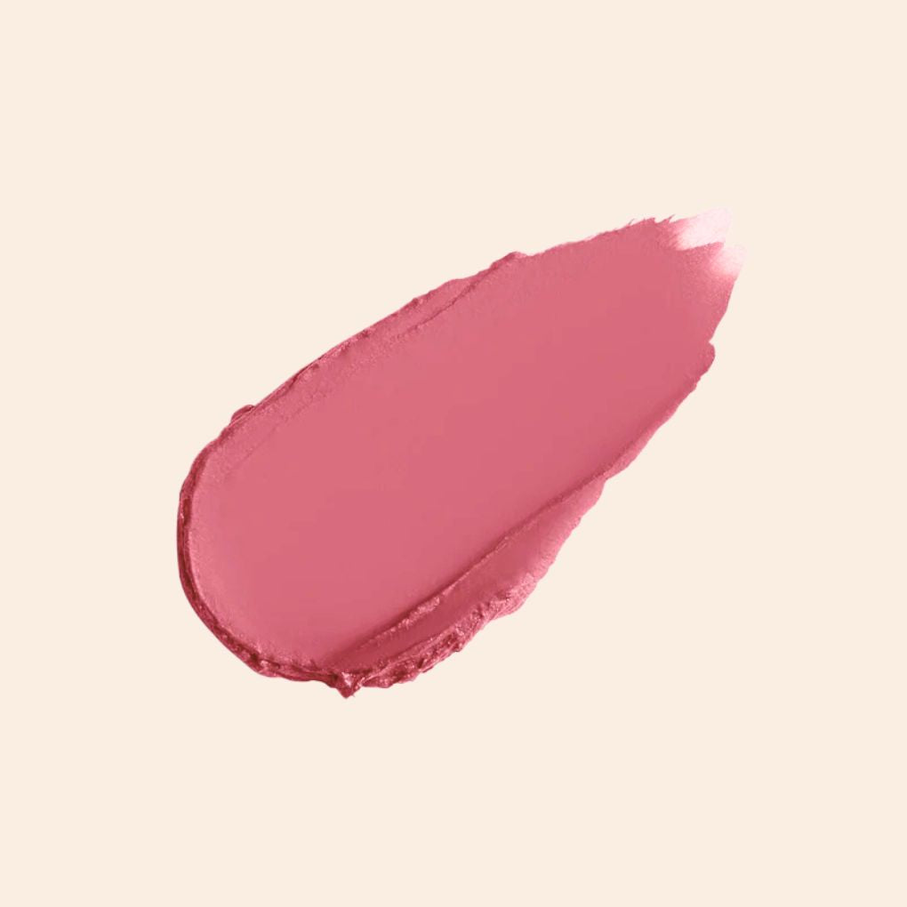 Swatch of Oplenza Signature Moist-Matte Lipstick in shade 07 Soft Authority-Creamy matte lipstick texture with smooth finish